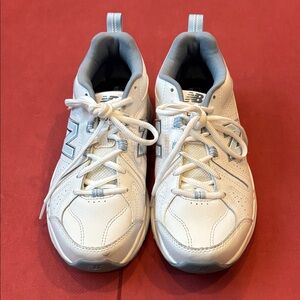 New Balance White and Light Blue Women's Sneakers